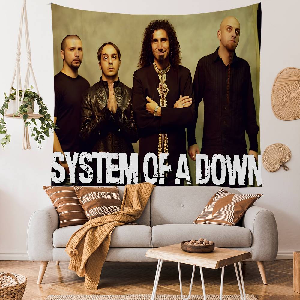 System Of A Down Кольоровий Гобелен Настінний Килим Хіпі Квітковий Настінний Килим Декор Кімнати Настінне Мистецтво Декор