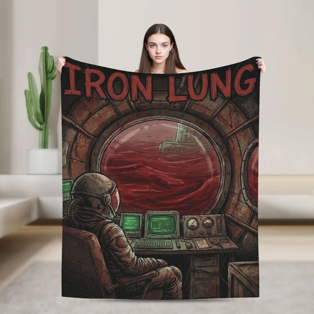 Horror Iron Lung Film Blankets  Fleece Vintage Breathable Throw Blankets for Home Spring/Autumn