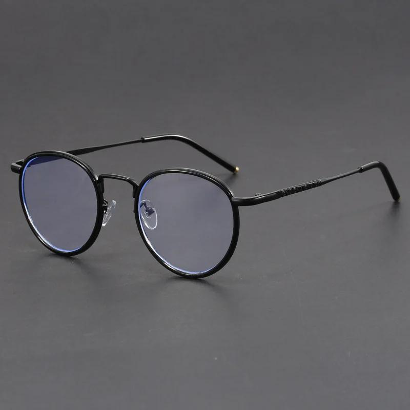 Latest Fashionable Irregular Round Frame Flat Light Eyewear Retro Neutral Simple High Quality Anti Blue Light Eyewear
