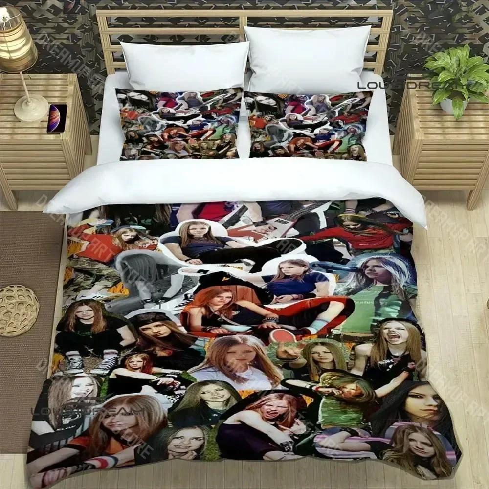 Singer AVRIL LAVIGNE Printed Bedding Sets Exquisite Bed Supplies Set Duvet Cover Bed Comforter Set Bedding Luxury Birthday Gift