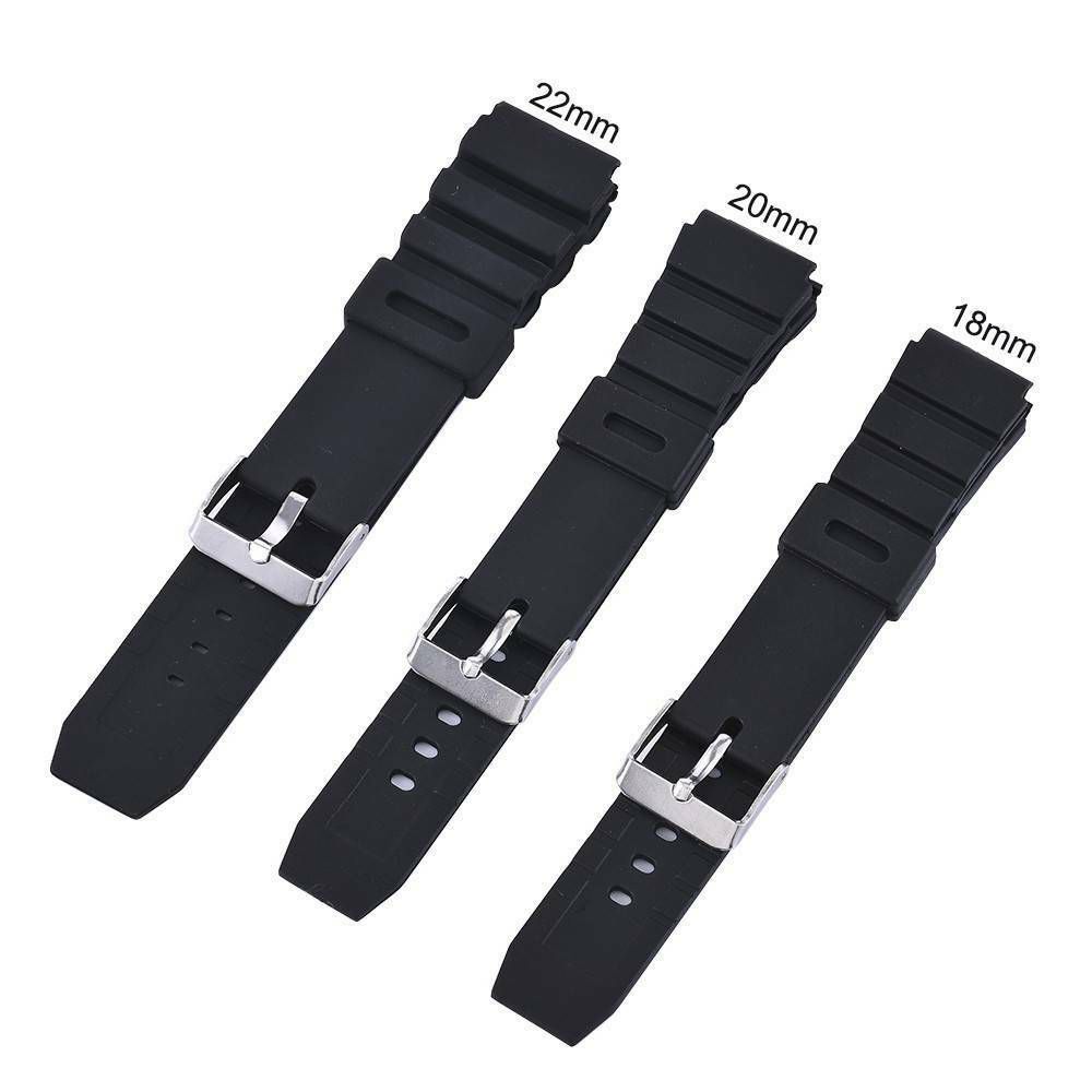 Bracelet Sport Black Rubber Watch Band Strap Belt Waterproof Silicone