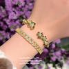 Light Petal Rich Flower Gem Bracelet, Rich Family Thousand Gold, Plated With 18K Gold, Holding Flower Zircon Bracelet Stacked