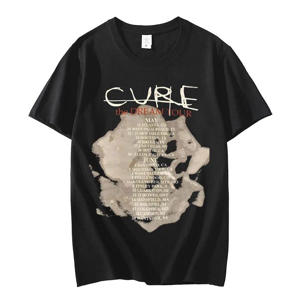 Vintage The Cure The Dream Tour Tričko 90. léta Prohlídka rockové kapely Grafické tričko Unisex Harajuku Oblečení Unisex Ženy Oversized Trička Tosp