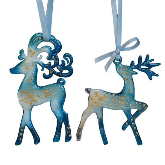 Christmas Ornaments Set Acrylic Reindeer Snowflake Decorations Shatterproof Tree Hanging Ornament for Holiday Home