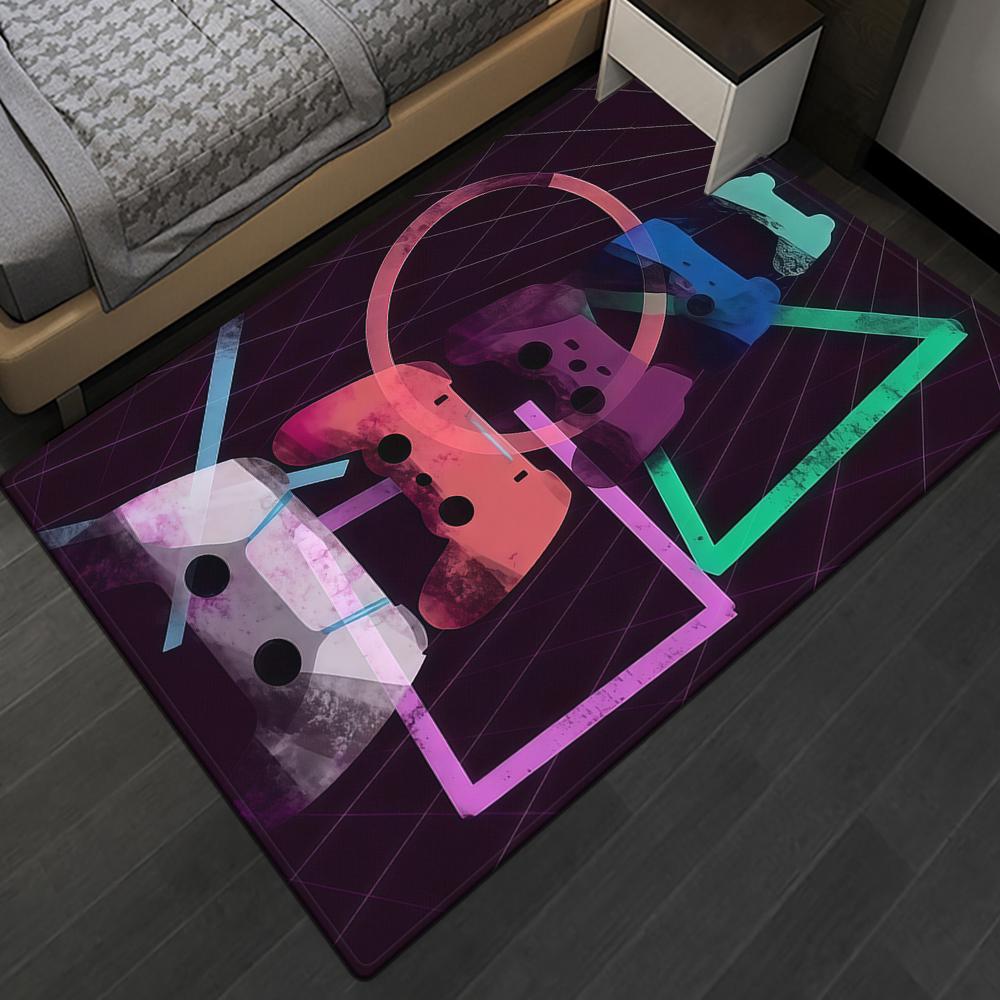 Gaming Esports Geometric Controller Pattern Carpet Mat for Boys Bedroom Gaming Large Rug for Living Room Home Decoration Rug