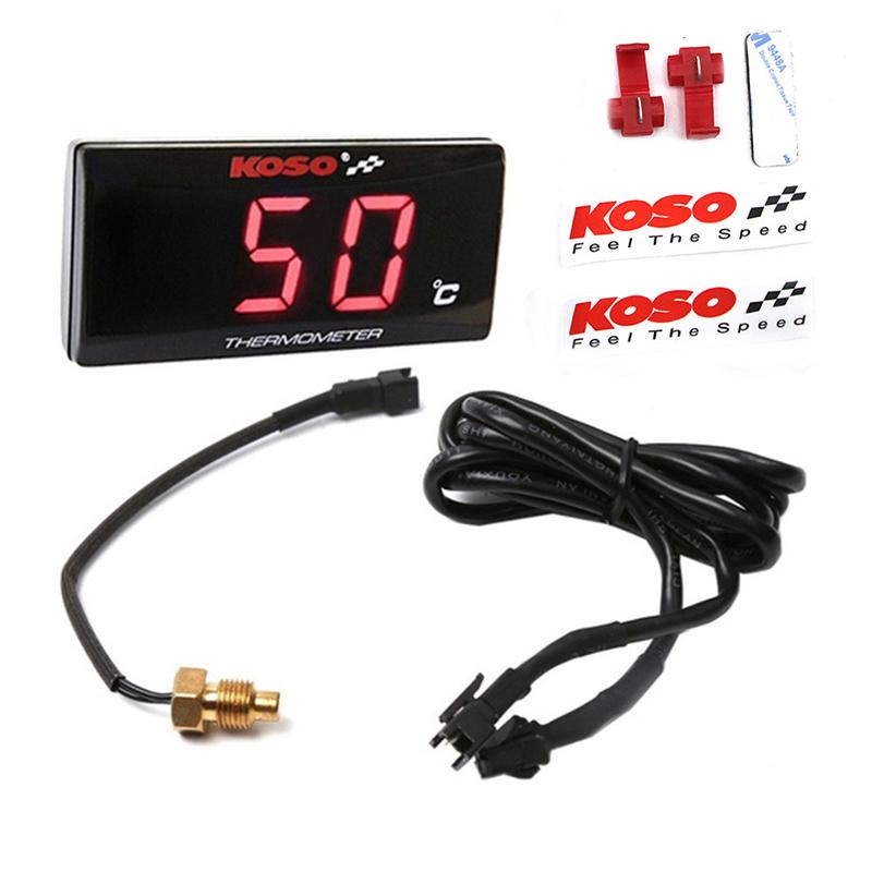 Rund Motorcykel Temperaturmätare Motorcykel Vattentemperatur Digital Hygrometer Termometer Sensor Mätare Sensor Adapter