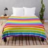 Rainbow Gradient Throw Blanket Colourful Stripe Pattern King Queen Size Super Soft Lightweight Warm for Living Room Couch Sofa