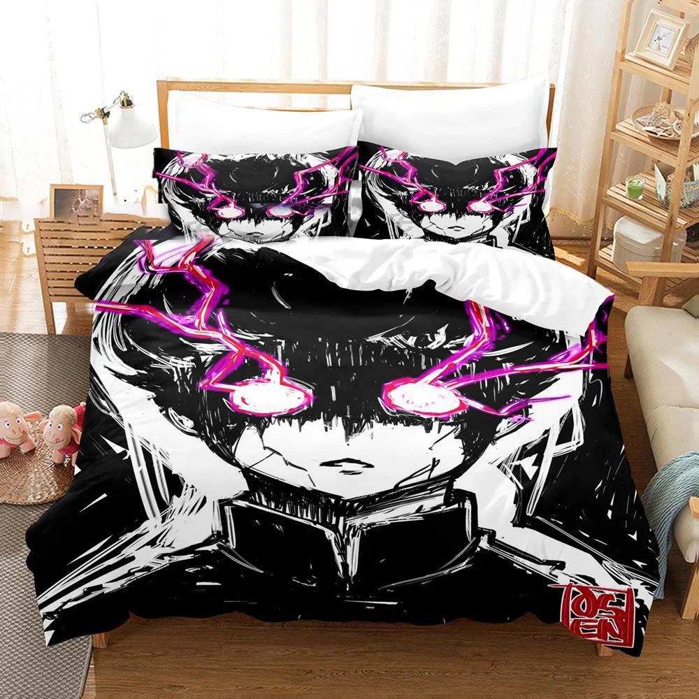 3D Printed Mob Psycho 100 Bedding Set Anime Kageyama Shigeo Duvet Cover set Double Twin Full Queen King Adult Kids Quilt Cover