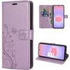Case for Samsung Galaxy A37 5G, Anti-Scratch Shockproof Protection Synthetic Leather Purple Butterfly Pattern