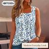 Women's Fashion Casual Sleeveless Square Collar Blouses & Shirts