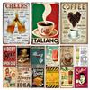 High Definition Tin Sign Vintage Coffee Beer Food Retro Metal Wall Art Decor for Kitchen Bar Cafe