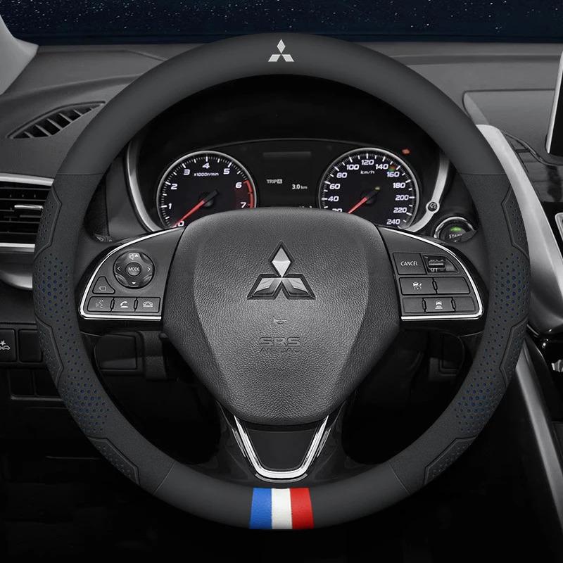 Voor Mitsubishi Outlander Pajero Asx Colt Lancer Evolution X L200 Triton RALLIART Auto Anti-Slip Koolstofvezel Stuurwielhoes AV2