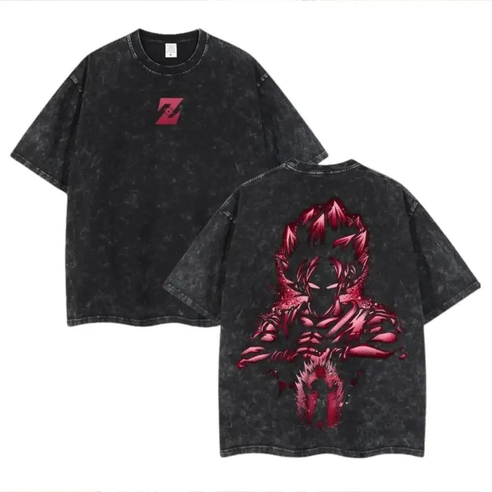 Anime Dragon Ball Cosplay Πλυμένο T-Shirt Βαμβακερό Κοντομάνικο Φαρδύ Μεγάλο Casual Αθλητικό Γυμναστικής T-Shirt Ανδρικά Ρούχα Harajuku