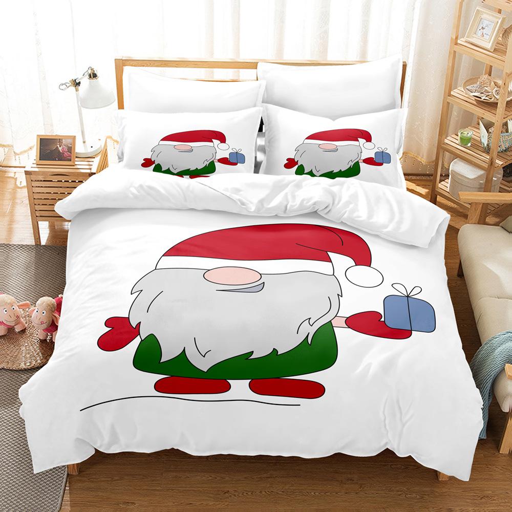 3D Digital Printing Three-Piece Set, Santa Series 2 Printed Bedding Kit