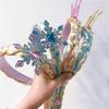 Diadema con peluca de copo de nieve y corona de princesa para niñas