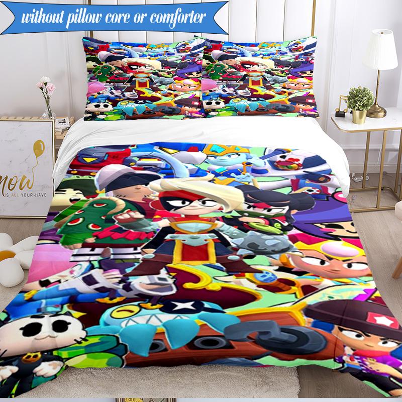Game Brawl Adventure Heroes 3pcs K-pop Music Group Bedding set,Ideal for Bedroom, Dormitory,Including Duvet Cover And 2pcs Pillowcases,Fan Gifts
