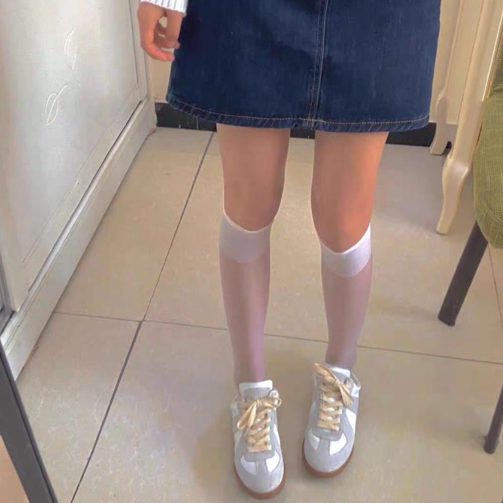 Girls Transparent Elastic Women's Socks Long Socks Stockings Over Calf High