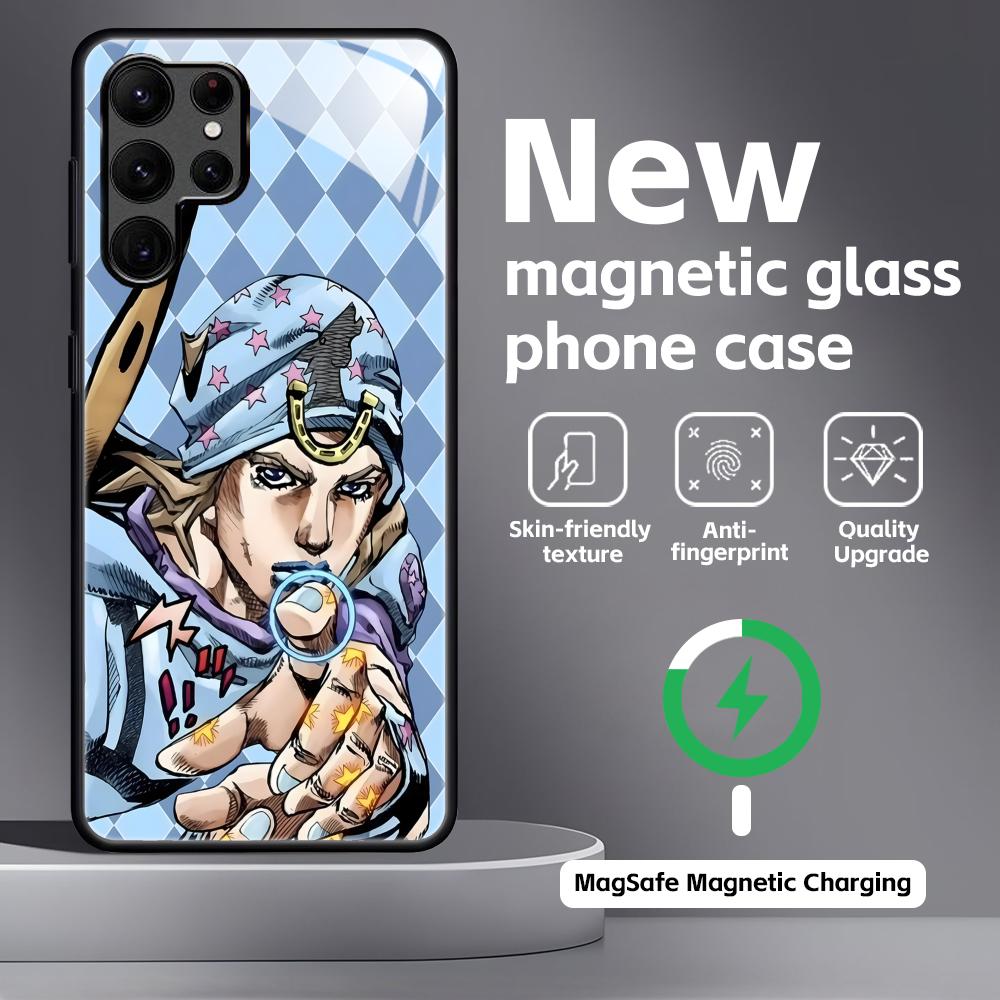 HOT JOJO Steel Ball Run  Phone Case For Samsung S26 S25 S24 S23 S22 S21 Plus Ultra Note20 Glass Magnetic Case