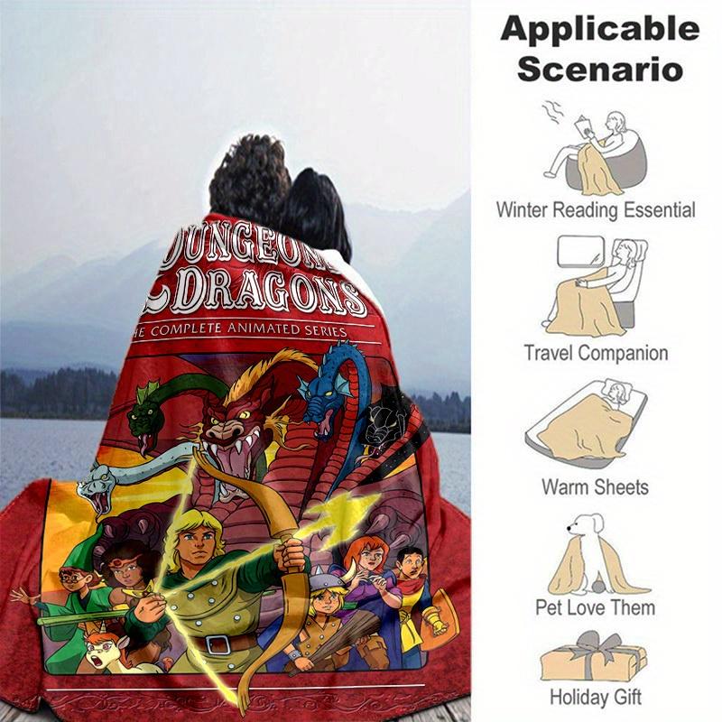 1 Stück Dungeons & Dragons: Die komplette Zeichentrickserie, Gemütliches Wohnkultur-Geschenk! Perfekt für Schlafzimmer, Wohnzimmer, Reisen, Camping, Auto-Decke, Strand, Draußen