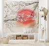 VIKAMA Japanese Cherry Blossom Mount Fuji Tapestry with Pagoda for Bedroom Living Room Decor Aesthetic Romantic Japanese Wall