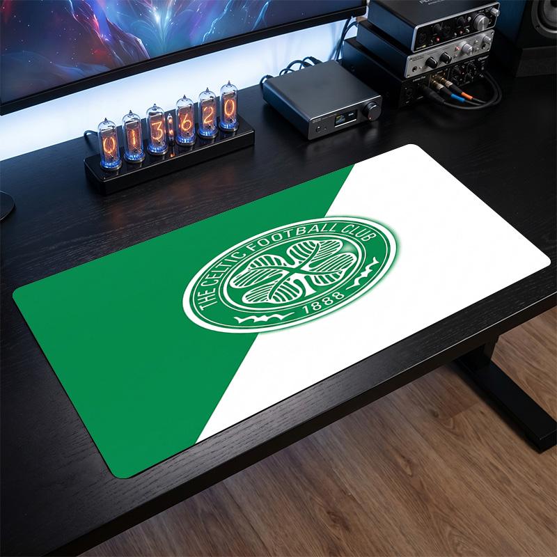 Celtic FC Theme Pattern Mouse Pad, Soccer Logo Design XXL Gaming Desk Mat Non-Slip Computer Mouse Pad