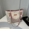 Stylish Street Fashion 2024 New Large Capacity Tote Bag For Women With Zipper Closure And Inner Pocket In Black Pink And Brown