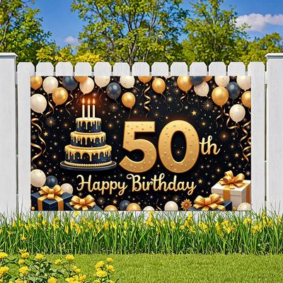 Polyester Material Cake Banner Photo Prop Party Decoration for Milestone Event Indoor Decoration Party Background