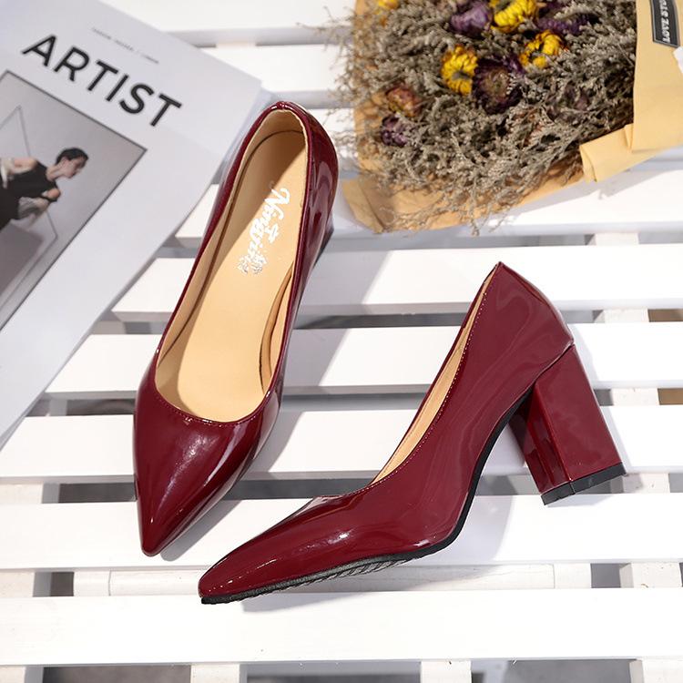 Women's High Heels Sexy Bride Party Mid Heel Pointed Toe Shallow Mouth High Heel Shoes Women Shoes