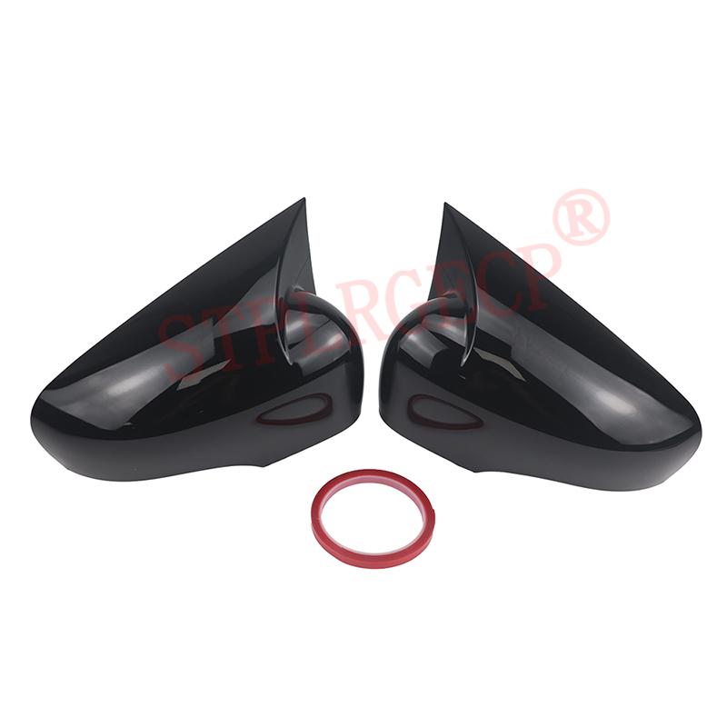 Para Renault Captur 2013 2014 2015 2016 Plataforma B Pegatina Patrón Negro Brillante en Cubiertas de Espejo Lateral Tapa Forma de Cuerno