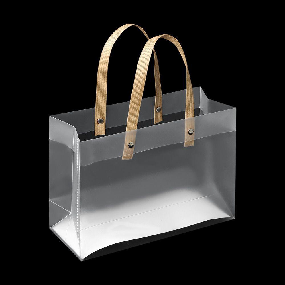 Frosted PP Bags Plastic Gift Bags with Handles Gift Wrapping Flower Package Bag Decor Supplies High-quality Translucent Tote