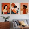 Pictură pe pânză de artă de perete Ilustrație abstractă cu plante de fată Postere și imprimeuri nordice Poze de perete pentru decorarea camerei de zi
