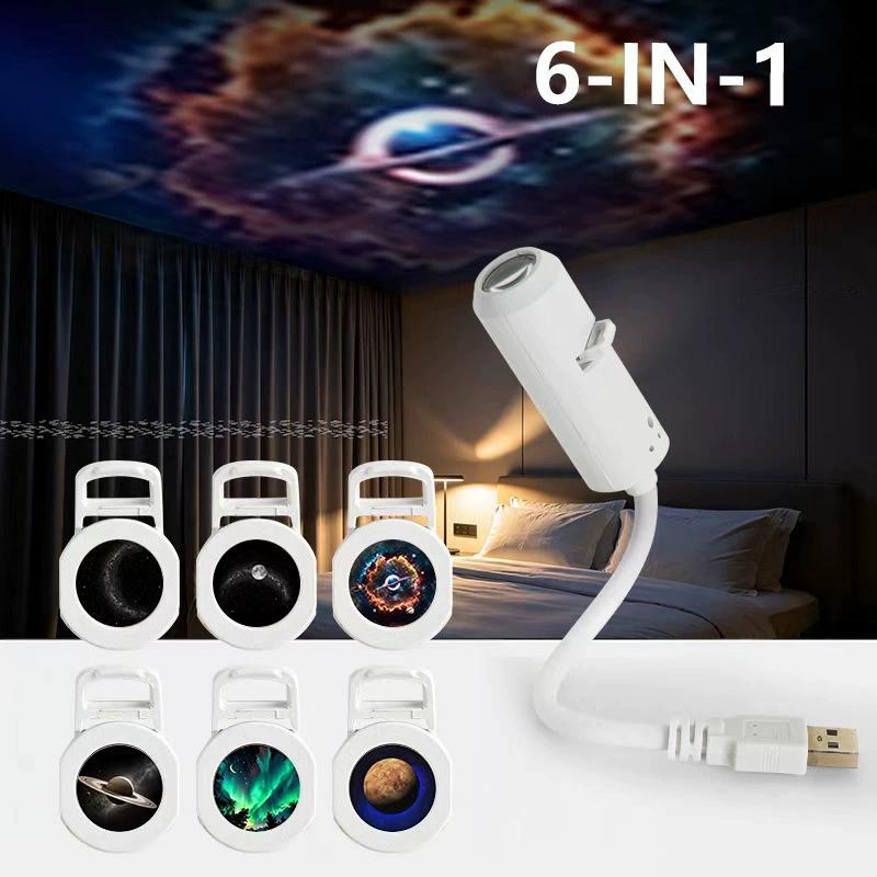 USB Starry Sky Projector Lamp with Clear Image Adjustable Brightness Touch Control 2-in-1 Night Light And Star Projector