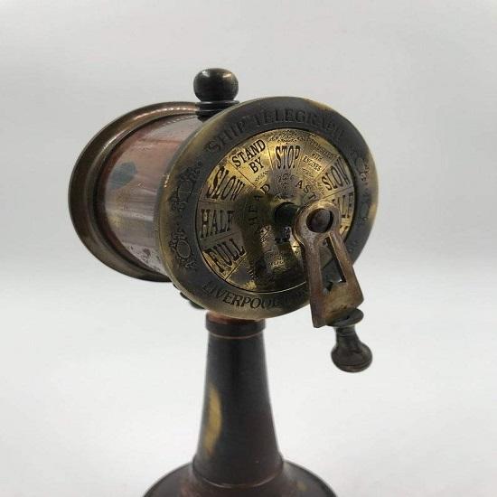 Set Of 2 Maritime Antique Brass Ship Engine Telegraph Collectible Decor 17,78 Cm