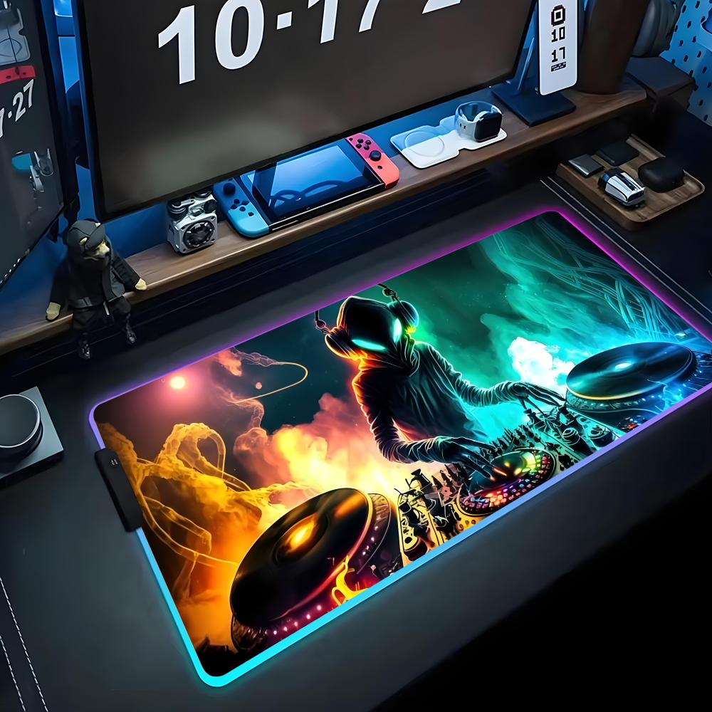 Music Dj Mouse Pad RGB Gaming Mousepad Big LED Pad PC Desk Mat Luminous Mouse Pad Large Keyboard Mats Table Rug With Backlit