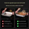 Rectangular Stainless Steel Compartmented Serving Tray with Lid