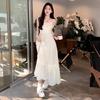 Design Sense Women's Summer Ruffle Edge French Slip Dress - Fairy Vacation Style, Waist-Slimming, Long Dress.
