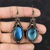 Labradorite Copper Earring Copper Wire Wrapped Earring Gemstone Jewelry Handmade Earrings Copper Wire Jewelry Gifts For Her Amazing Earrings