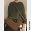 Heren Retro Gestreepte Trui: Koreaanse Stijl, Losse Pasvorm, Ronde Hals, Herfst/Winter Trendy Casual Unisex Gebreide Kleding