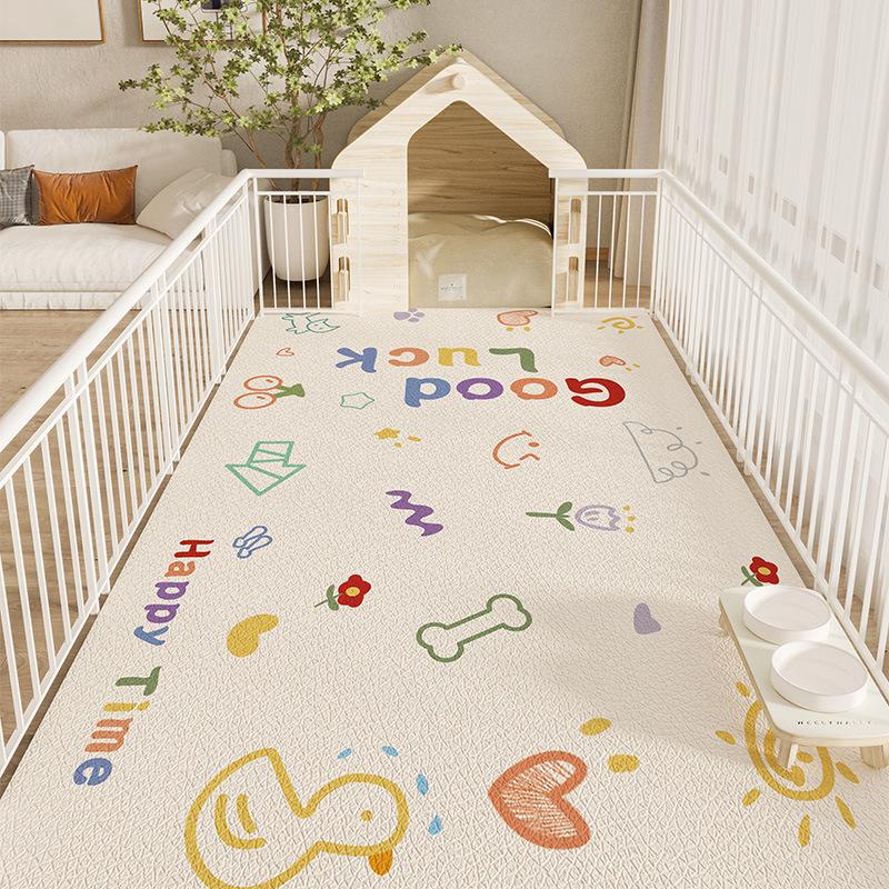 Cartoon Letter Bone Pet Playpen Mat Waterproof Non‑Slip Stain‑Resistant Easy‑Clean Large Pad For Dog Cat Indoor Playpen