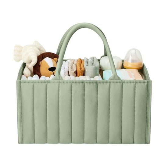 Blumenmuster Stepp Windeltaschen Stoff Aufbewahrungskorb Blumenmuster Baby Windel Organizer mit Griffen und herausnehmbaren Trennwänden für Kinderzimmer Auto Schlafzimmer Aufbewahrung