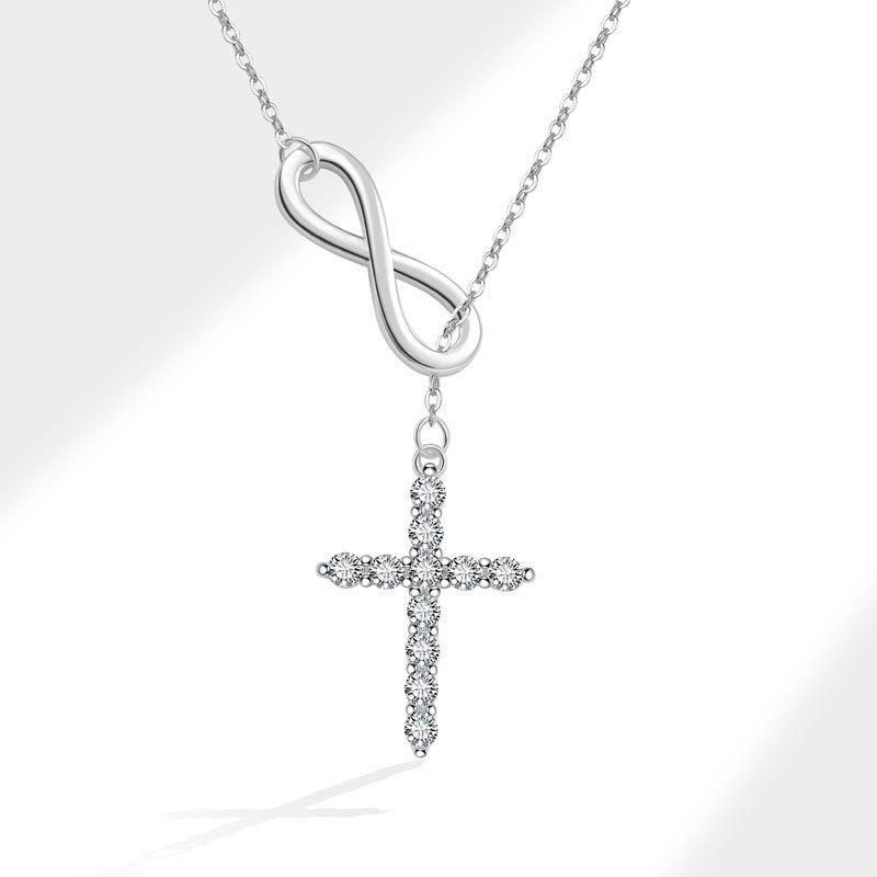 Fashionable Short Cross Choker Necklace Versatile Elegant Collarbone Chain Jewelry For Women Daily Wear