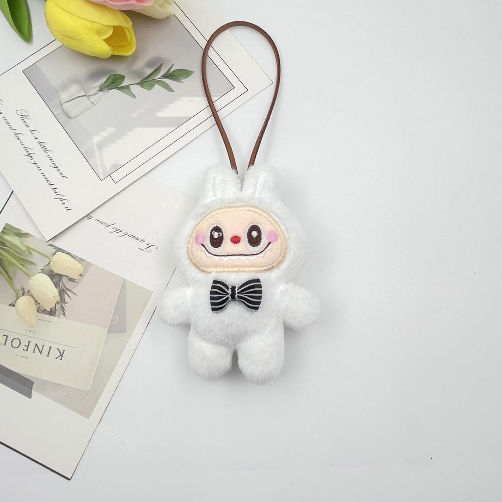 Labrador Plush Keychain in Rabbit Costume - Cute Brooch and Bag Ornament