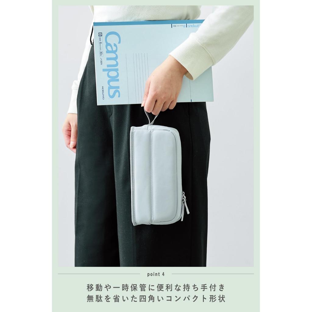 KOKUYO Pencil Case Pencil Case Large Capacity Tool Pen Case Kabako Half Pocket Saxophone Blue F-VBF262LB