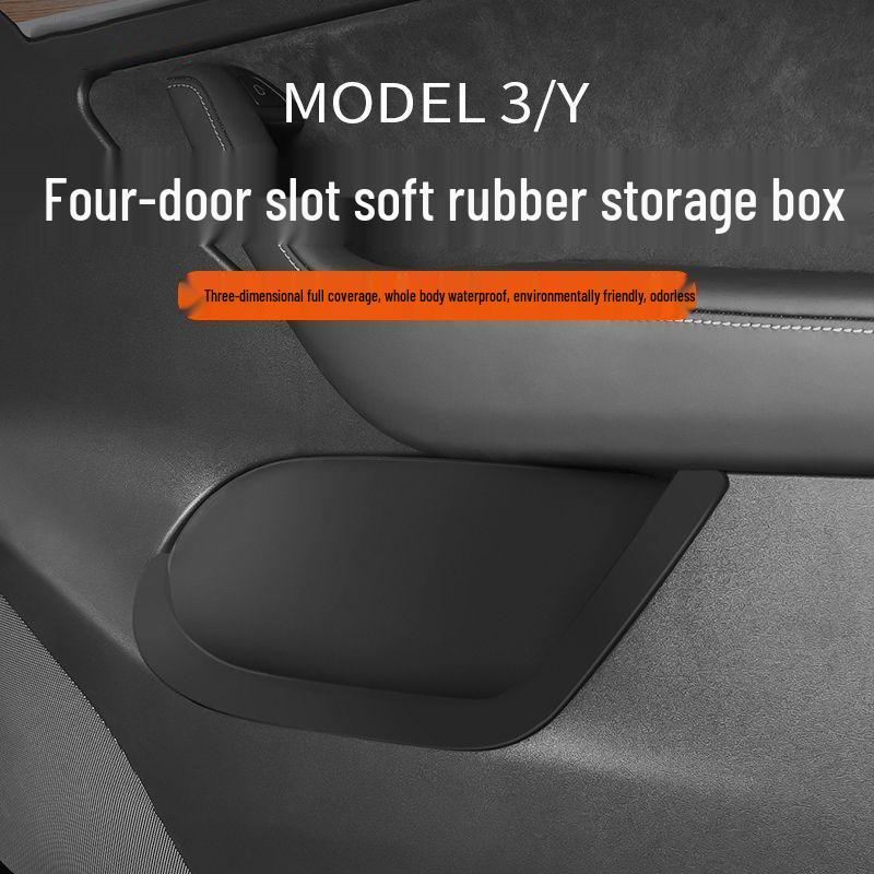 Tesla Model 3/Y Refreshed Door Slot Storage Mat and Box Accessory