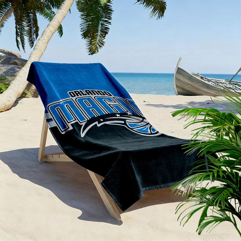 Orlando Magic Logo Print Beach Towel, Large Soft Quick Dry Towel for Beach Camping Swimming