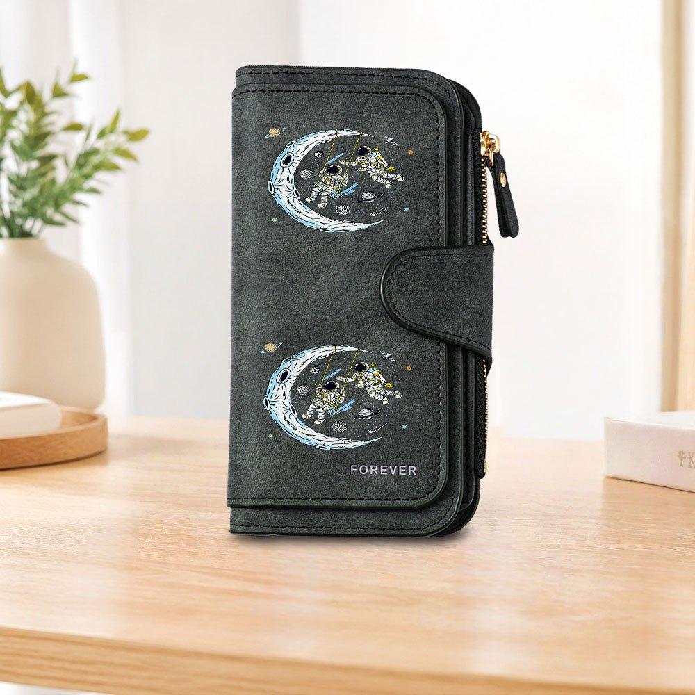 1pc Astronaut Swing Long Zipper Wallet, Large Capacity Card Holder, Unisex Clutch Bag, Fashionable Zipper Coin Purse, Suitable for Daily Use, A Great