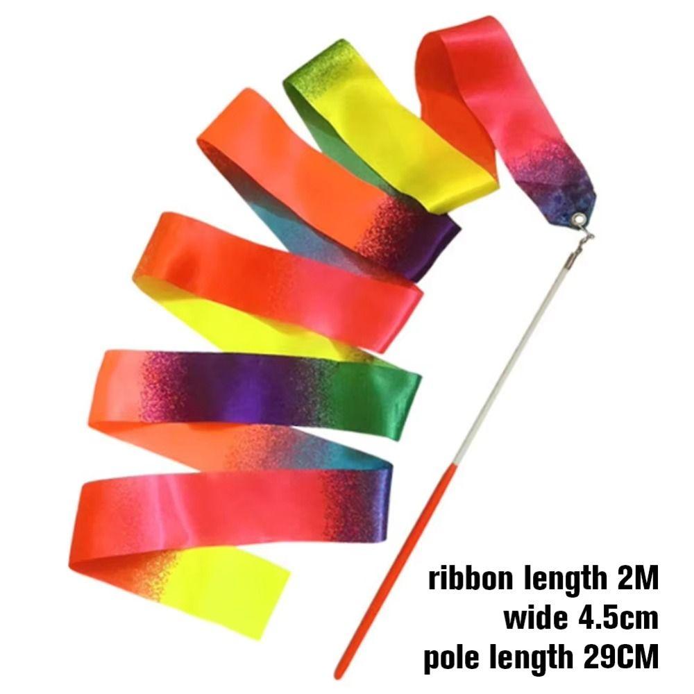 Twirling Rod Ballet Streamer Rhythmic Dance Ribbon Gymnastics Ribbons Performance Props