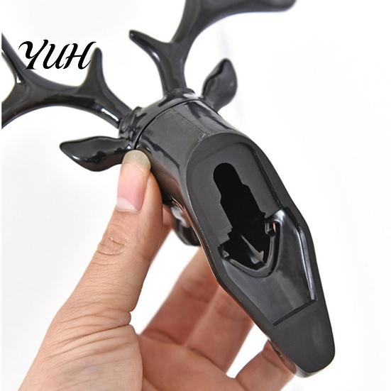 Entryway Hooks Deer Head Wall Hook, Adhesive Antler Decorative Hanger, Modern Stable Load Bearing Plastic Mount Organizer for Home Kitchen And