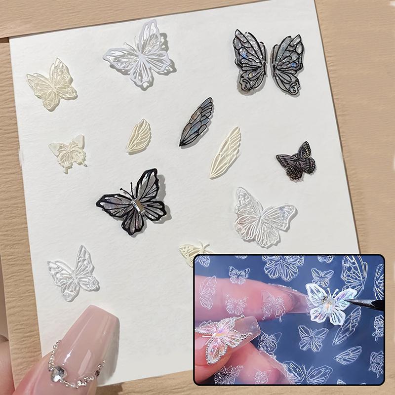 Nail Carving Mold Butterfly Silicone 3D Nail Stamping Plate Nail Stencils Tools Diy Uv Gel Manicure Tools Nail Art Enthusiasts