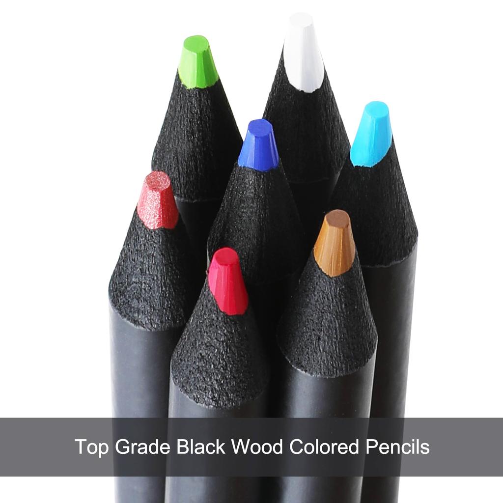 HIFORNY Premium Black Edition Colored Pencils for Adult 72 Smooth for and Art Suitable for Adults and Beginners Coloring, Pigment, Softcore, Artists,